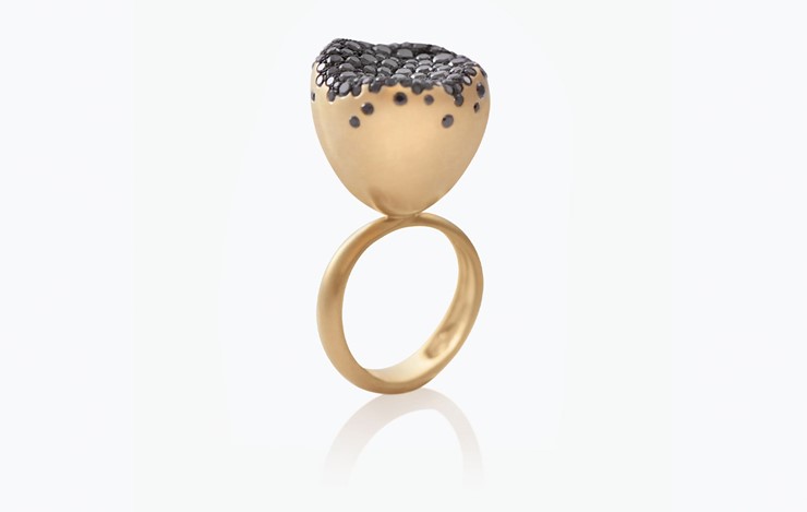  BABY MALAK FLOURISH CAVIAR BIG ROUND RING